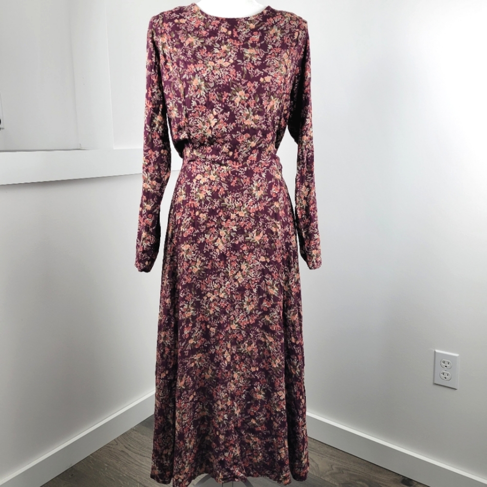 Motherwear Nursing dress Maxi Long sleeved floral XL Vintage 90s